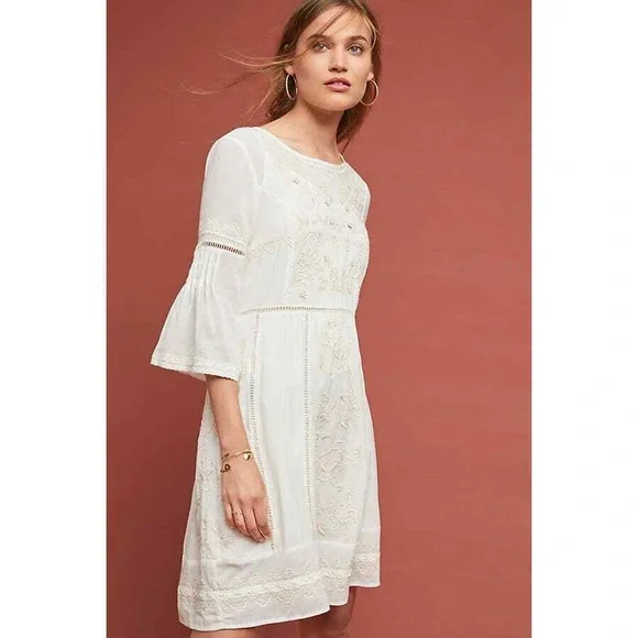 Anthropologie | Dresses | Anthropologie Akemi Kin Bell Sleeved Embroidered  Tunic Dress Size M | Poshmark